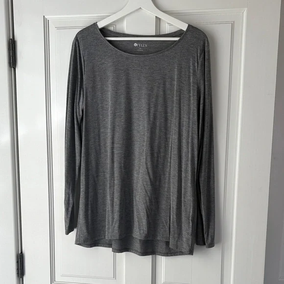 STYLUS Charcoal Long Sleeve Women's Top xl extra large - Picture 1 of 4